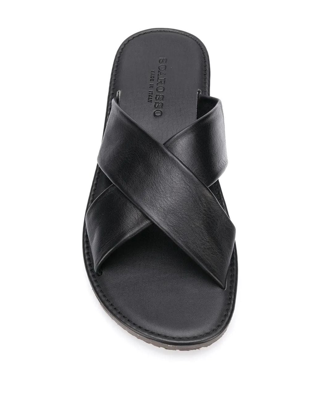 Scarosso Black Adriano Crossover Sandals for men
