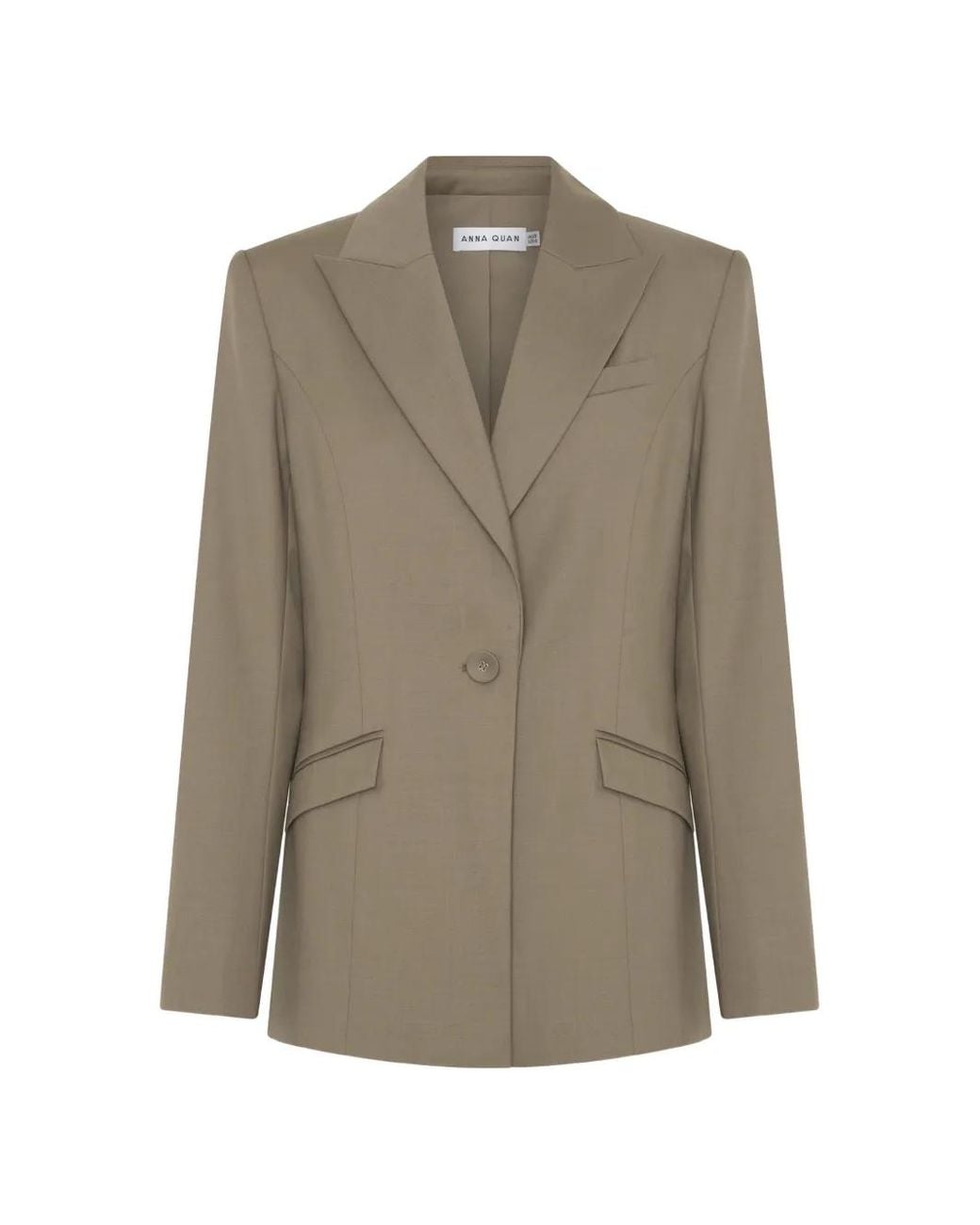 Anna Quan Brown Willow Peak-Lapels Blazer