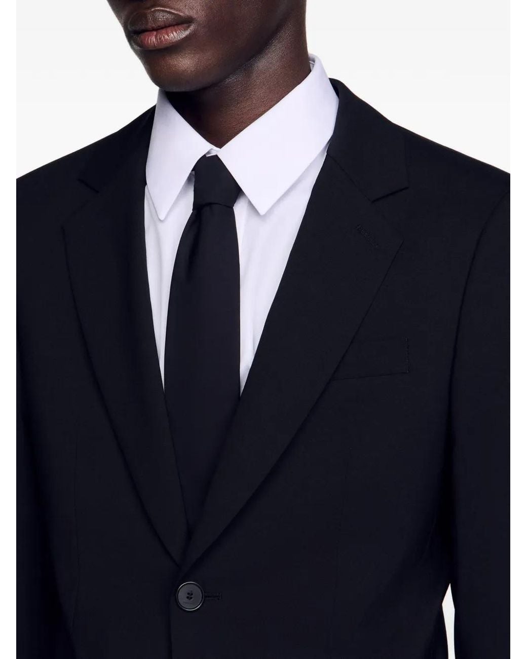 Blazer De Lana Con Botones Sandro de hombre de color Black