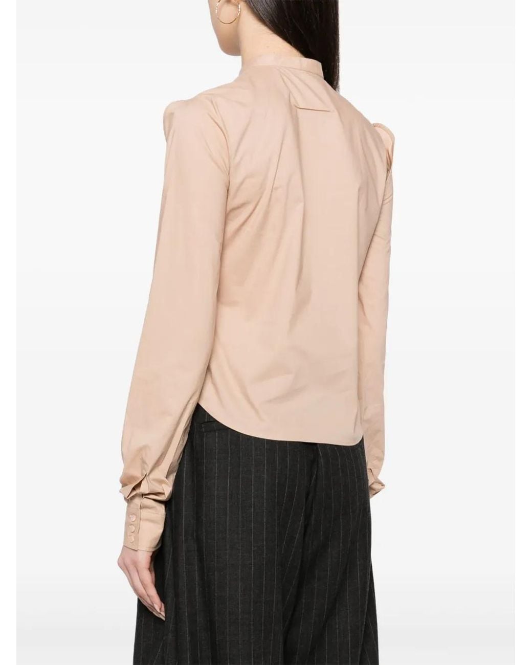 MM6 by Maison Margiela Natural Cut-Out Cotton Shirt
