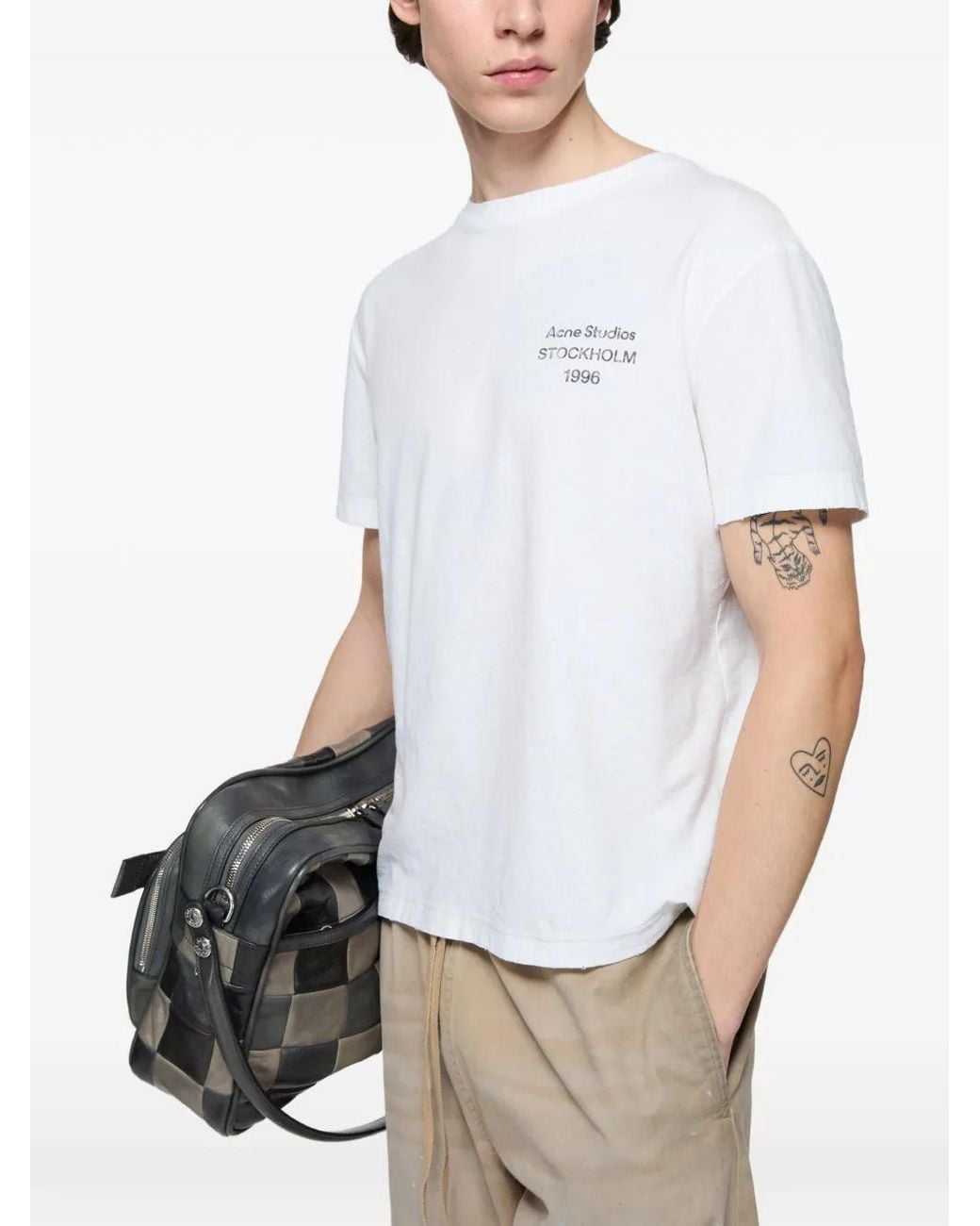 Acne White 1996 Logo T-Shirt