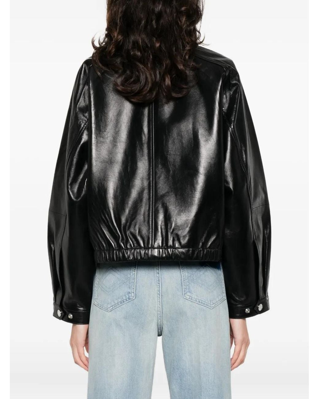 Sandro Black Zip Leather Jacket