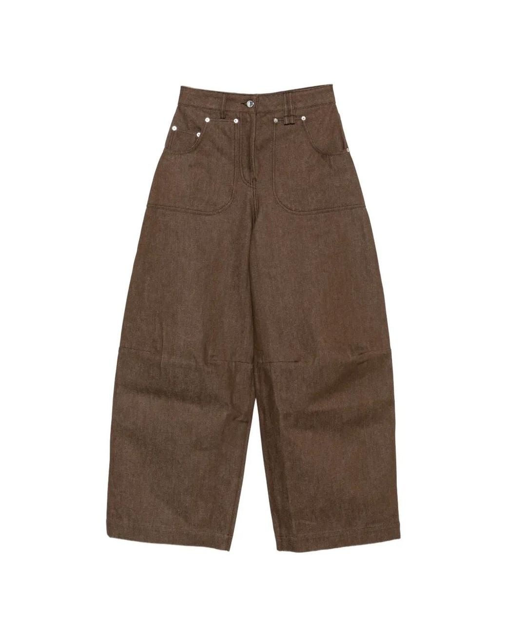 Simone Rocha Brown Embellished Logo-Patch Jeans