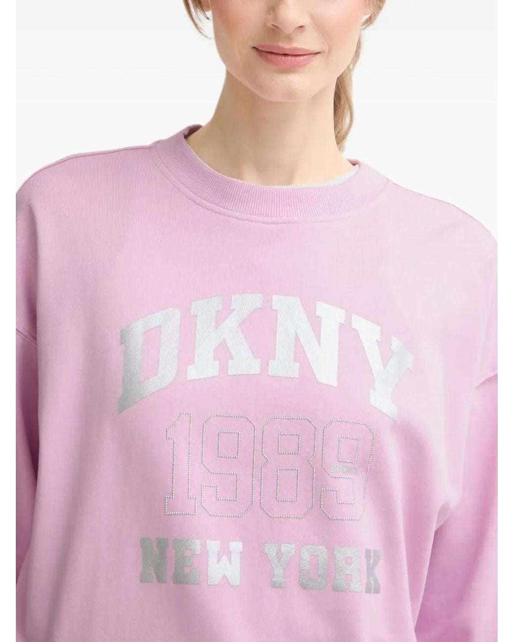 DKNY Pink Sweat À Logo Imprimé