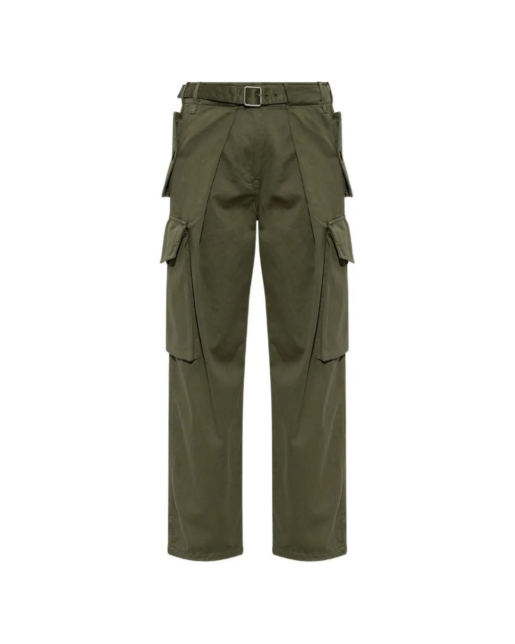 Loewe Green Belted Straight-Leg Cargo Pants