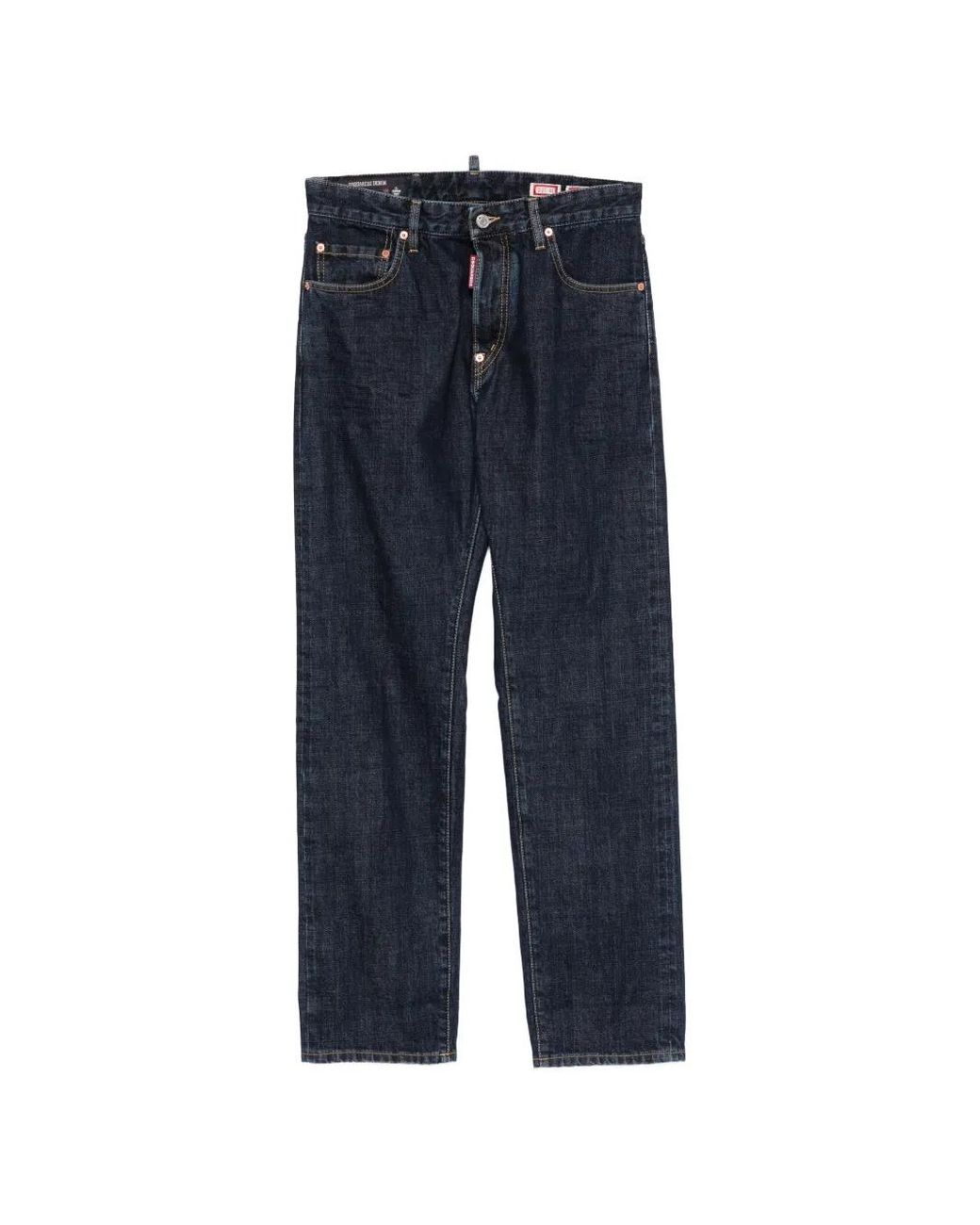DSquared² Blue Dark Straight-Leg Denim Jeans for men