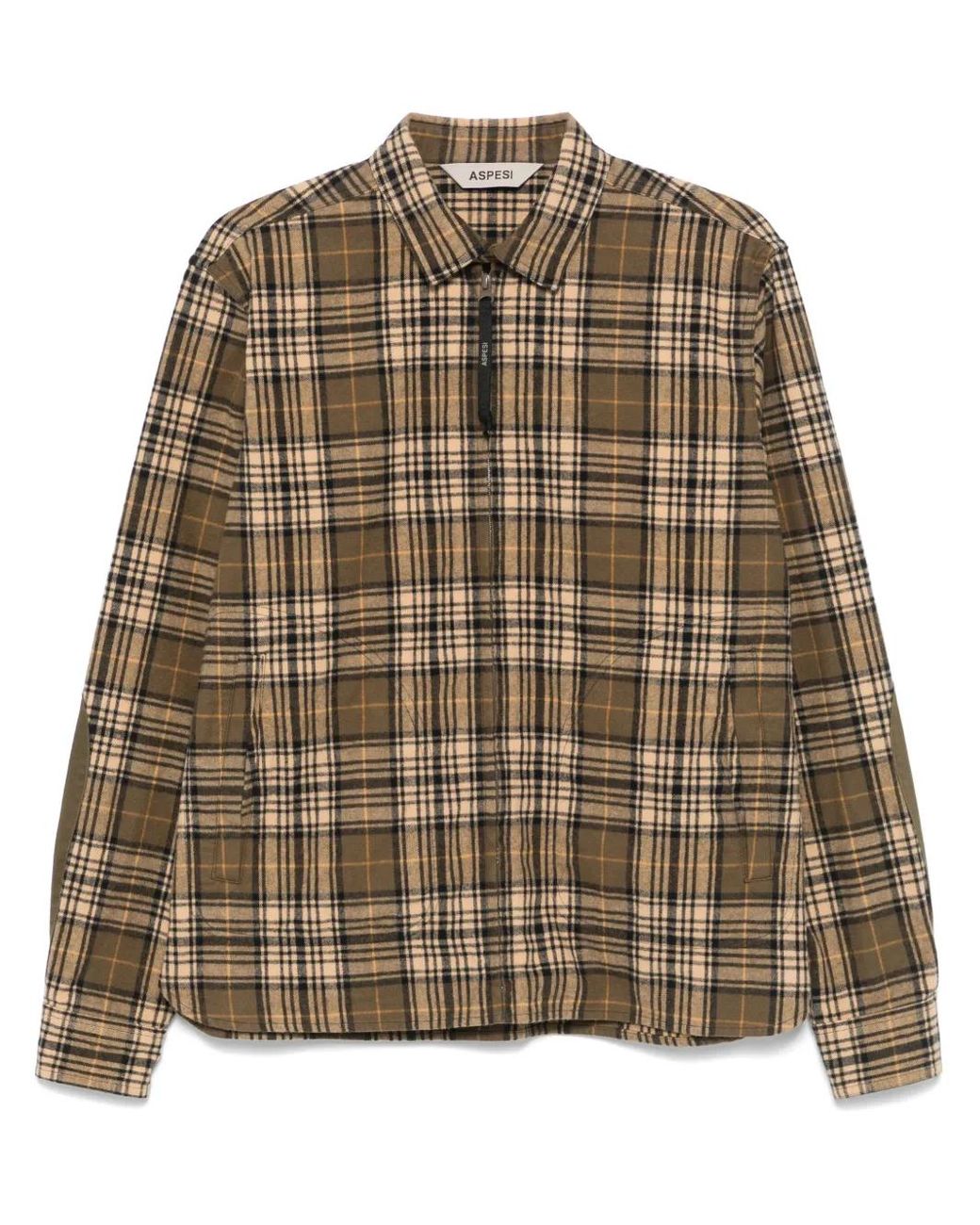 Giacca-Camicia Con Zip di Aspesi in Brown da Uomo