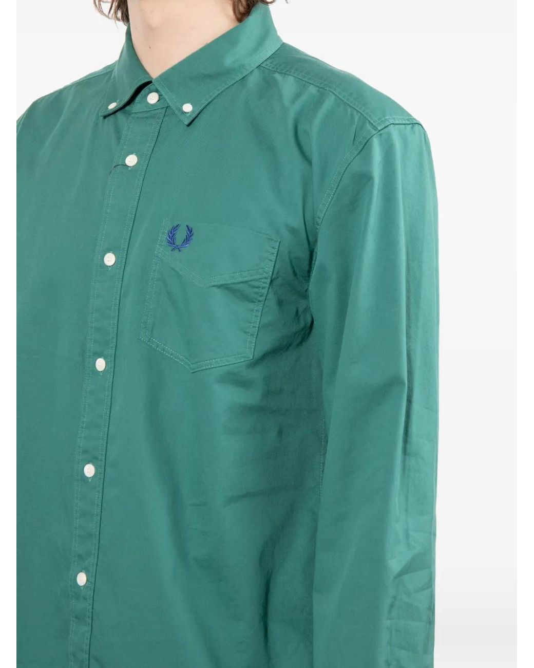 Fred Perry Green Pocket Shirt for men