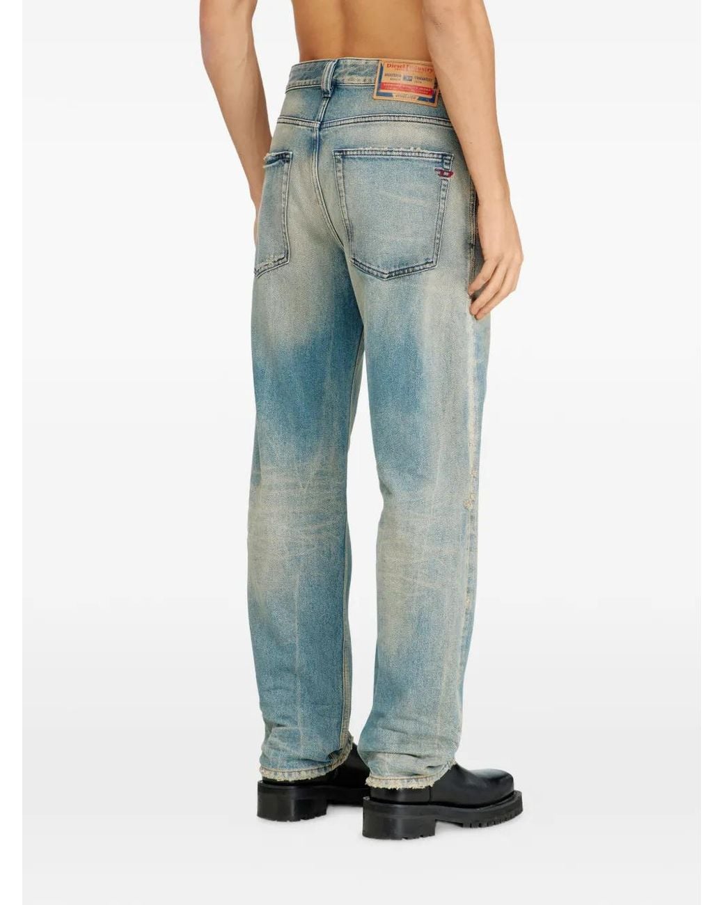 DIESEL Blue Straight Jeans for men