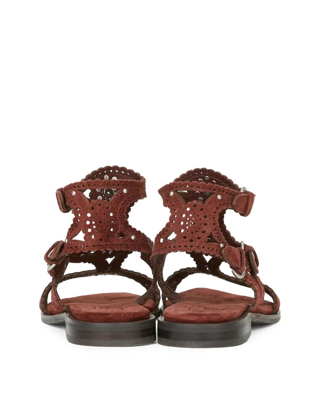 Ash Brown Paprika Studs Flat Sandals