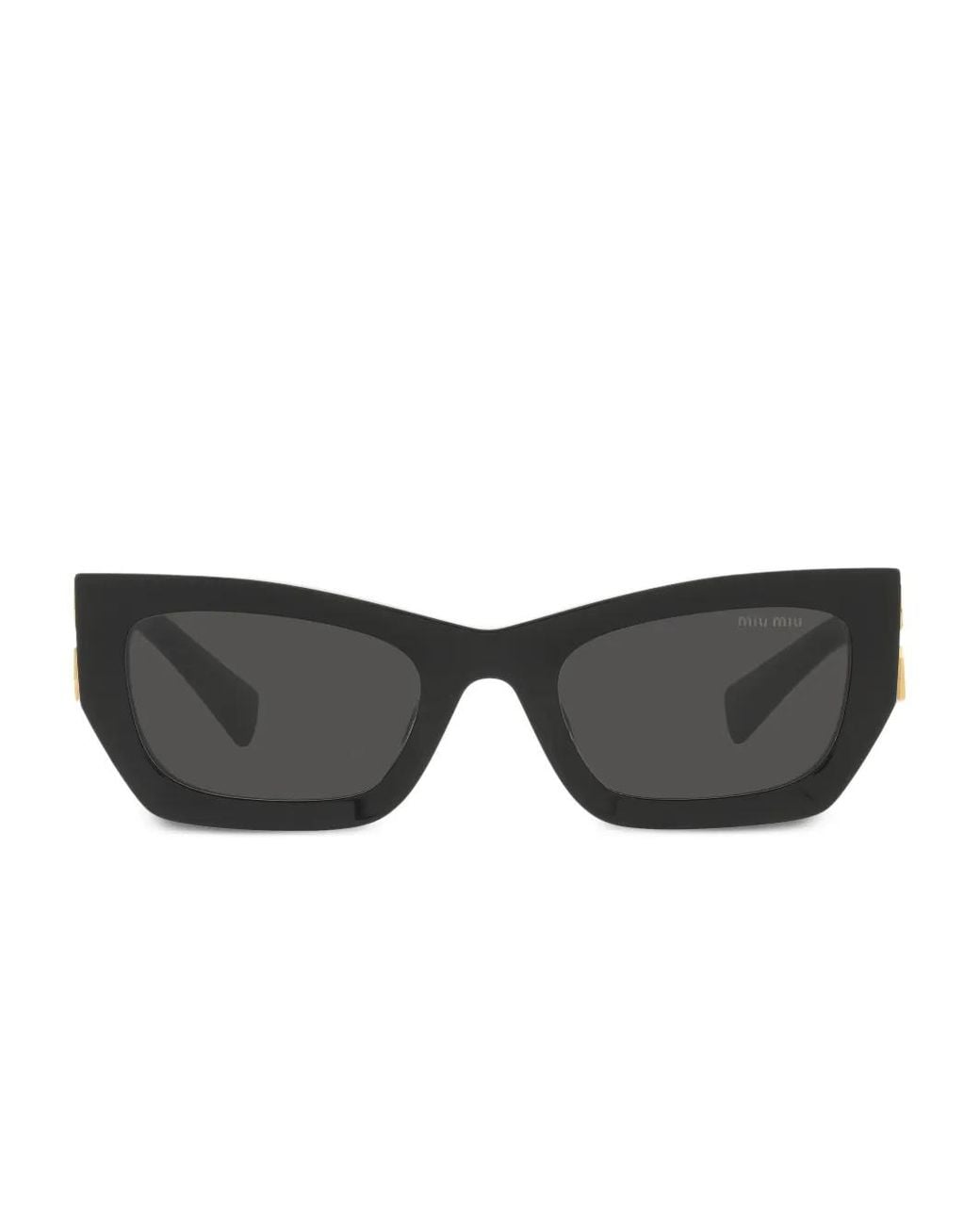 Miu Miu Black Logo-Lettering Sunglasses