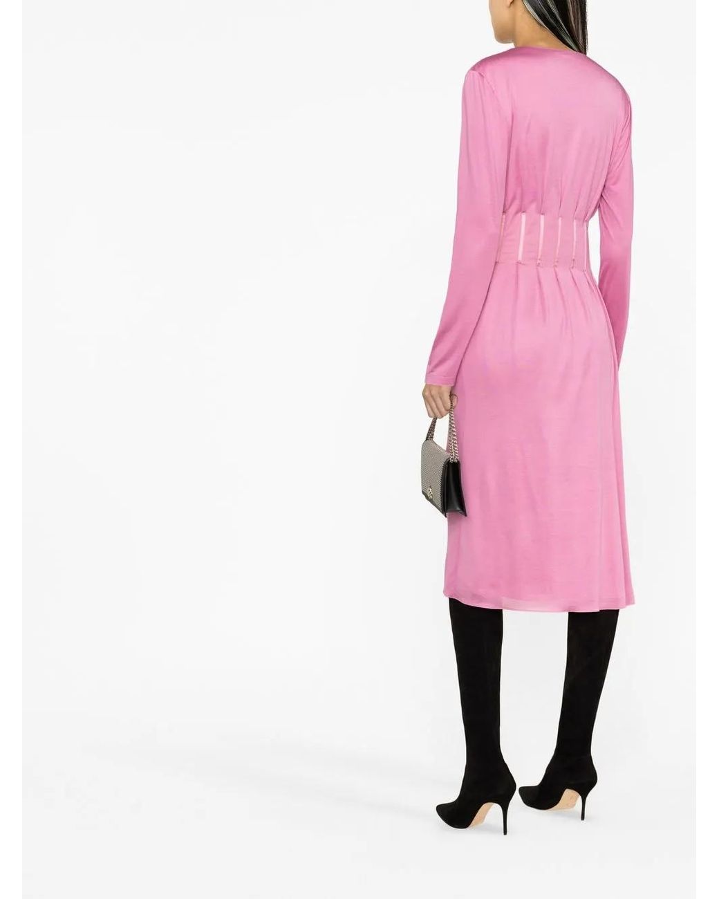 Tom Ford Pink Ruched Wrap Midi Dress