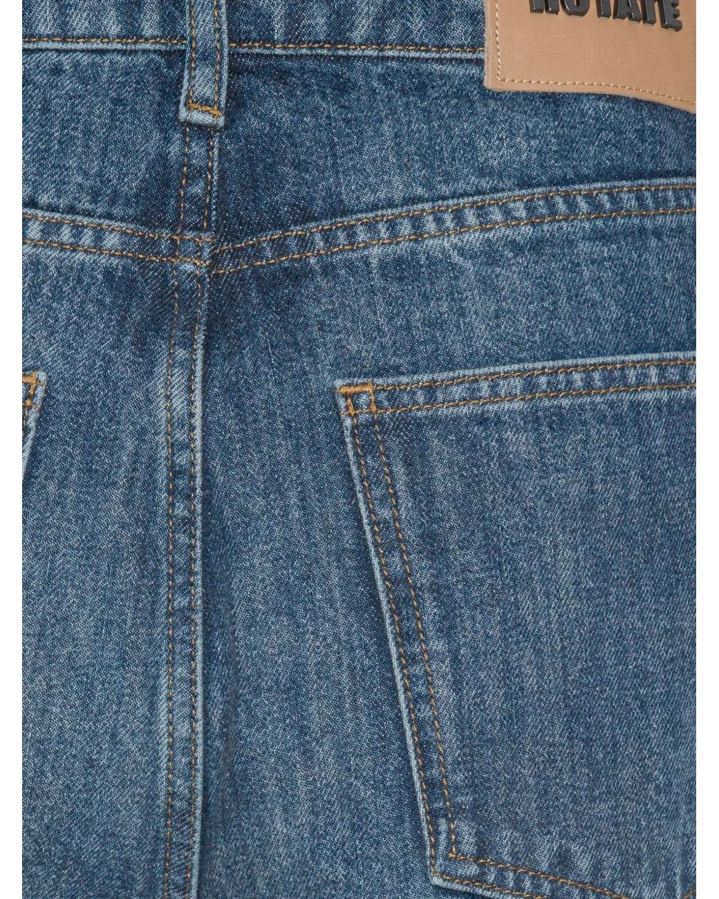 ROTATE BIRGER CHRISTENSEN Blue Five-Pocket Wide-Leg Jeans