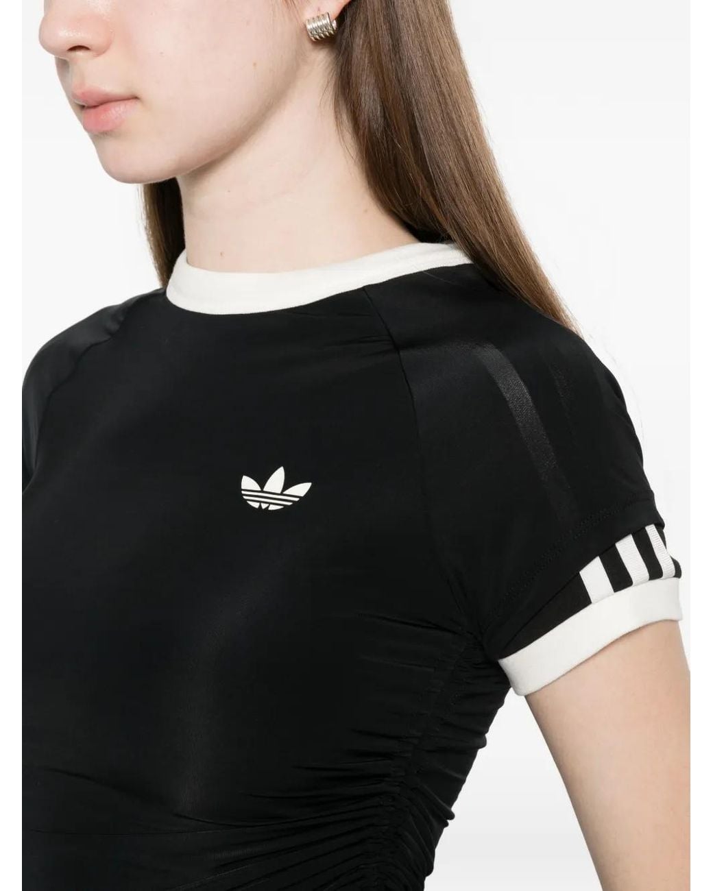 Adidas Black Three Stripe Logo T-Shirt