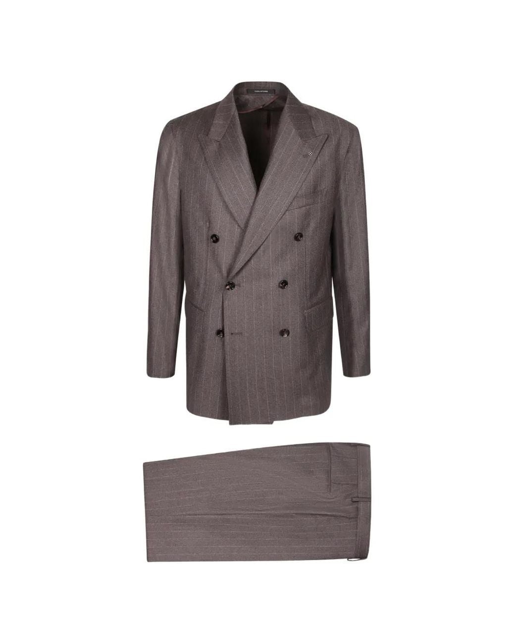 Tagliatore Gray Pinstripe Double-Breasted Suit for men