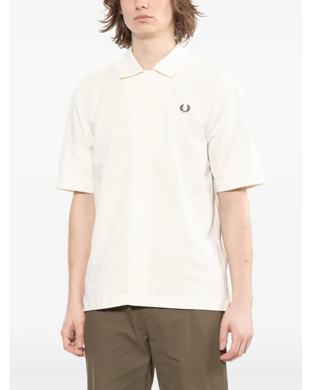 Fred Perry White Short-Sleeves Shirt for men