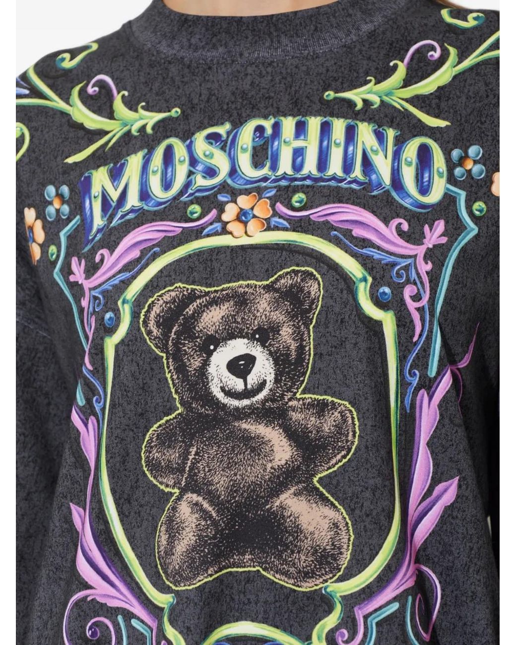 Moschino Blue Teddy Bear Print T-Shirt Dress