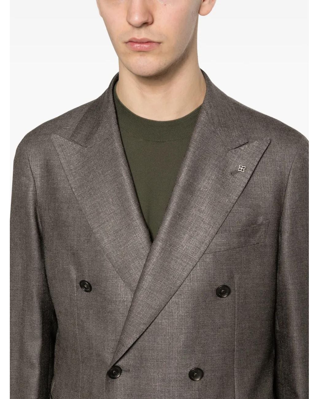 Tagliatore Gray Double-Breasted Blazer for men