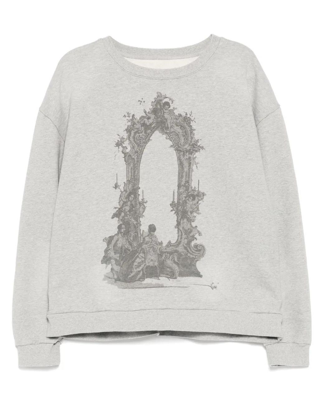 Who Decides War Gray Graphic Print Sweater for men
