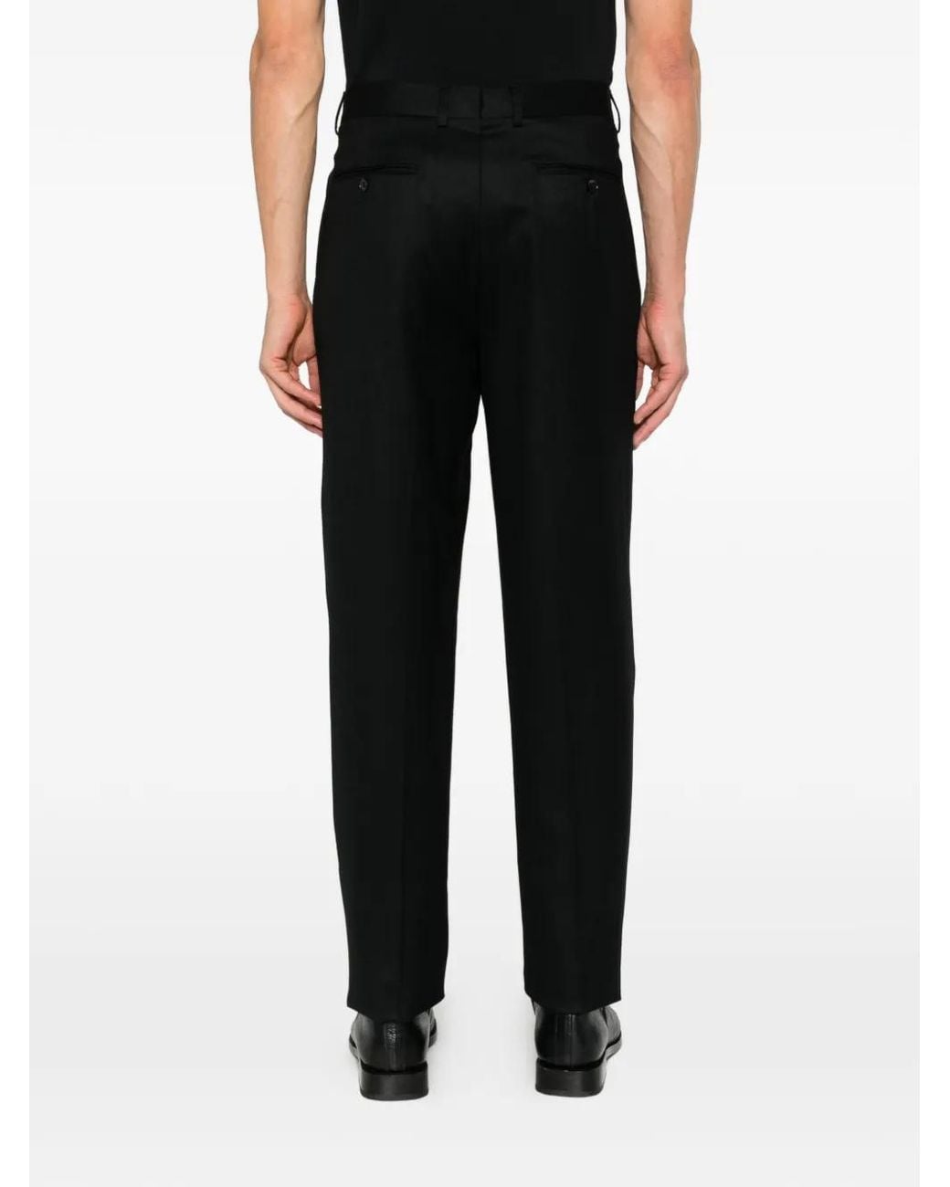 Zegna Black Pantalon De Costume À Plis for men