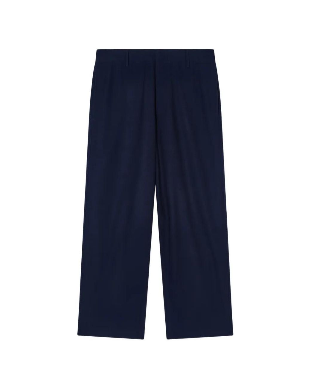 Giorgio Armani Blue Fluid Wool Flat-Front Trousers for men