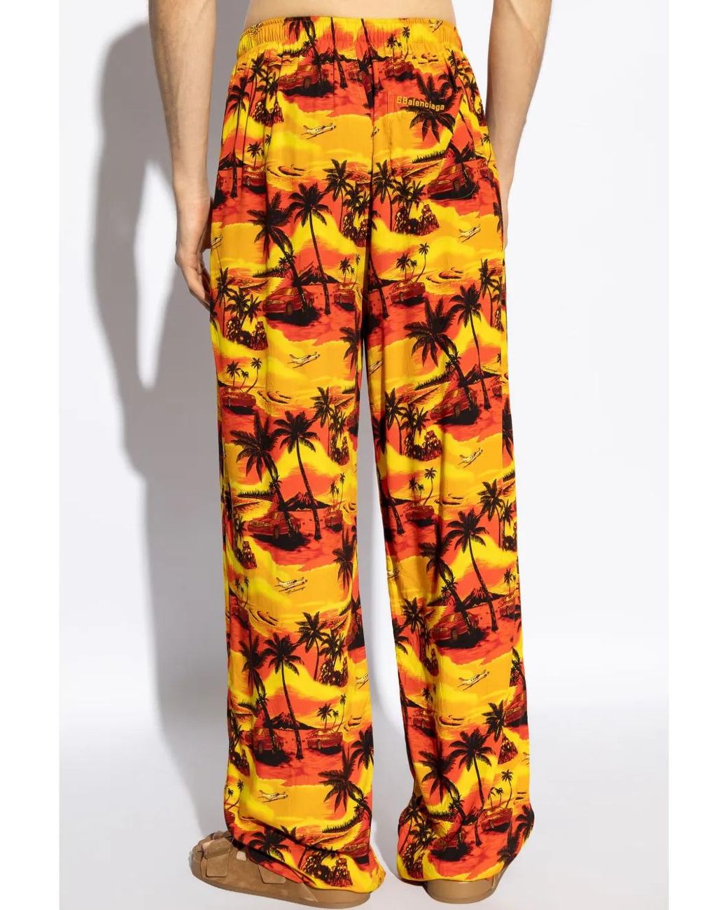 Balenciaga Orange Pantalon À Imprimé Graphique for men