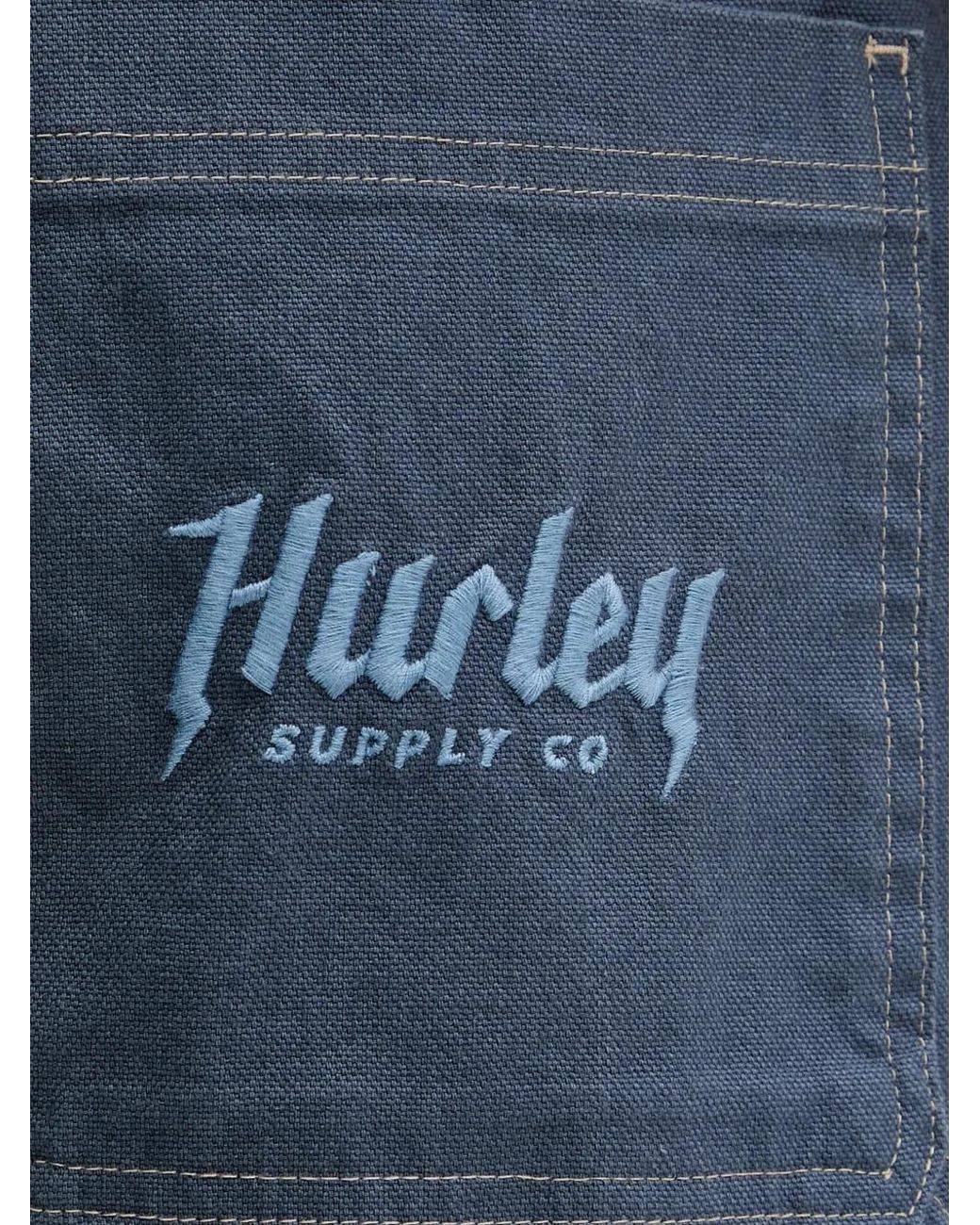 Hurley Blue Bruno Logo-Embroidered Carpenter Shorts for men