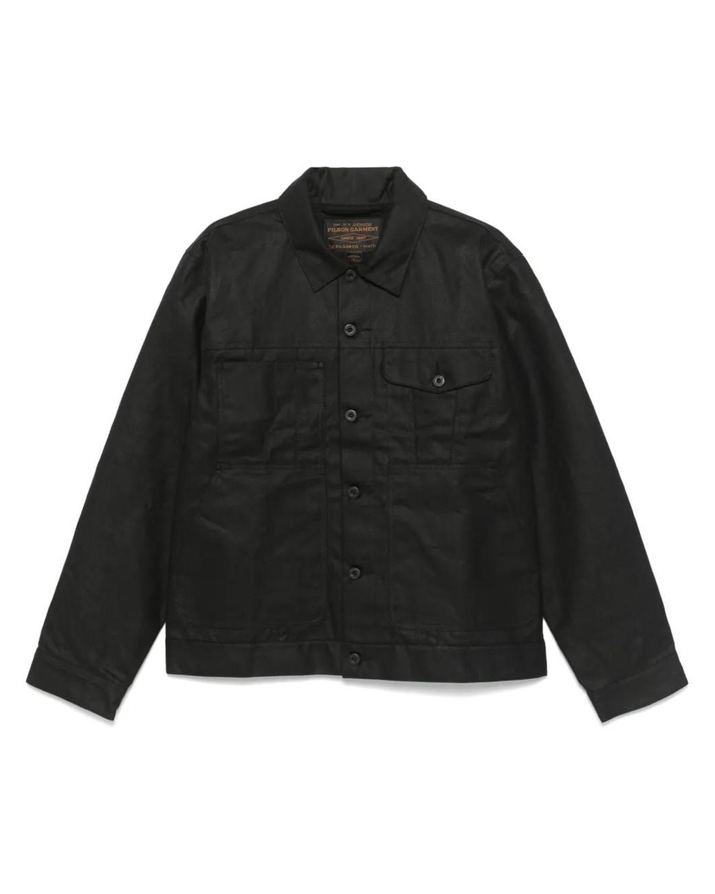 Filson Black Waxed Shirt Jacket for men
