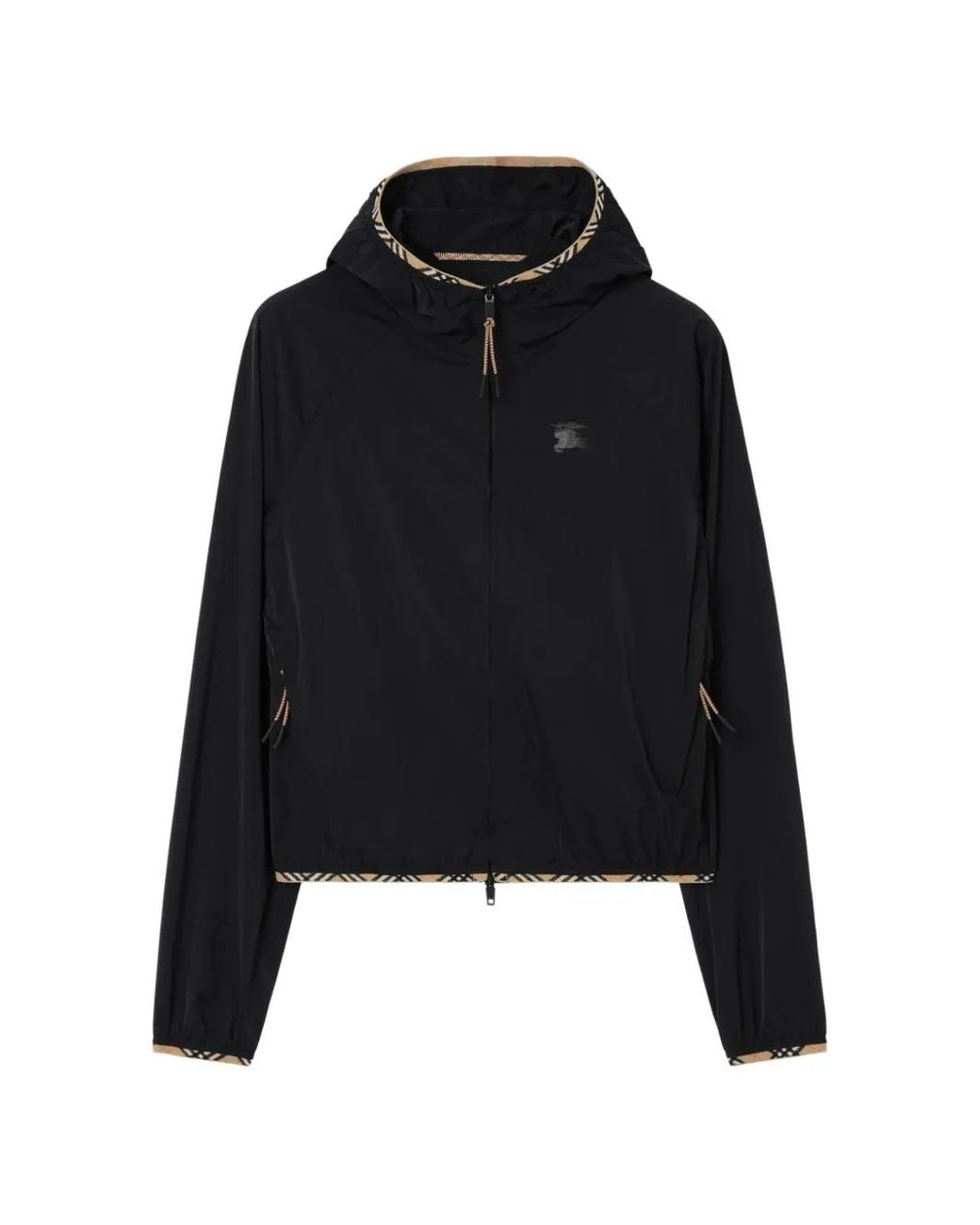 Burberry Black Stretch Nylon Hooded Jacket