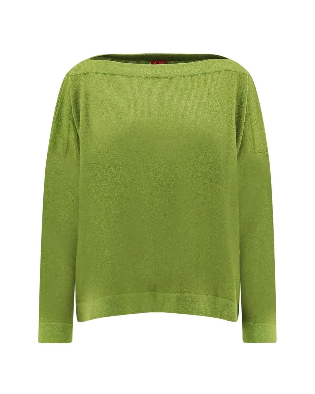 F Cashmere Green Boat-Neck Sweater