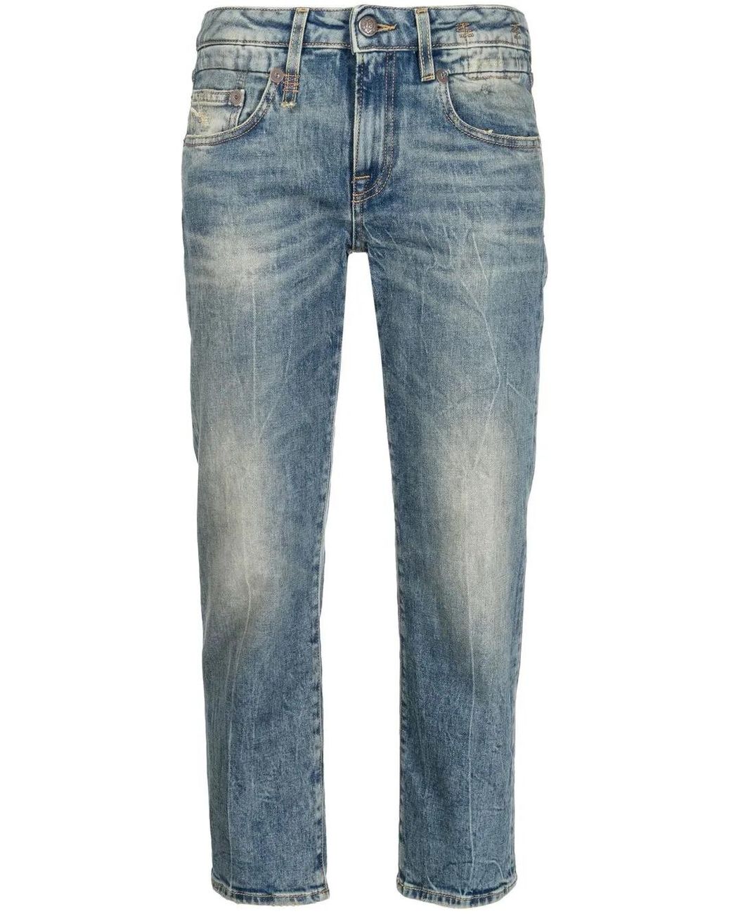 R13 Cropped Jeans in het Blue