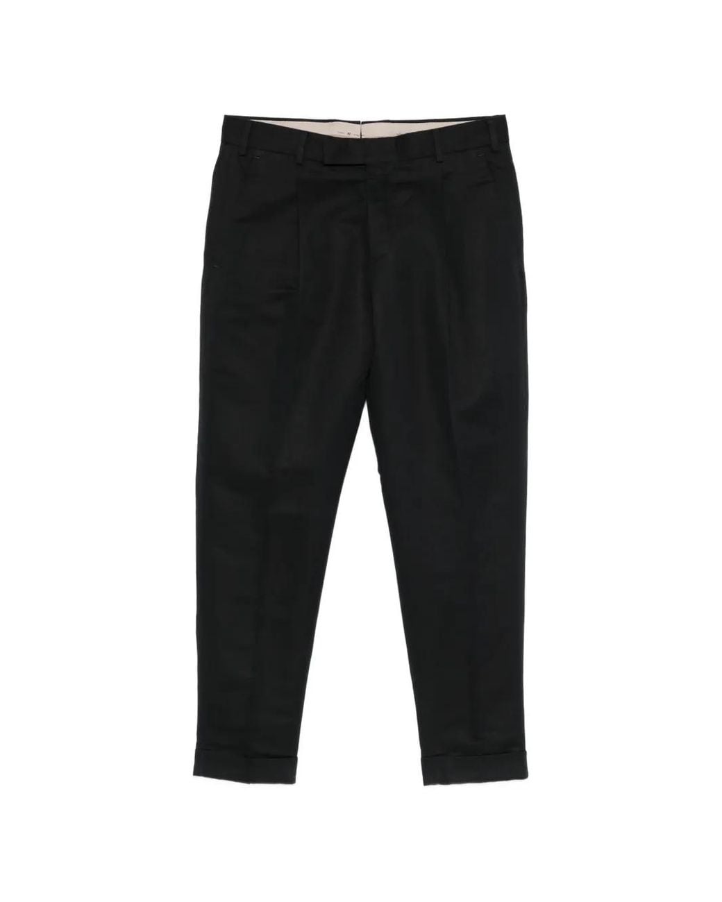 PT Torino Black Pleated Trousers for men