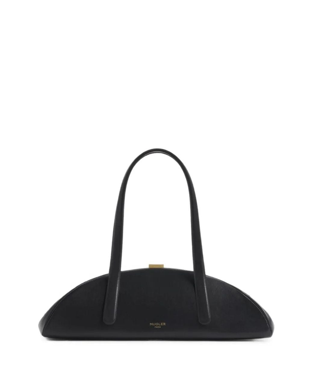 Mugler Black Sac Porté Épaule En Cuir Lua