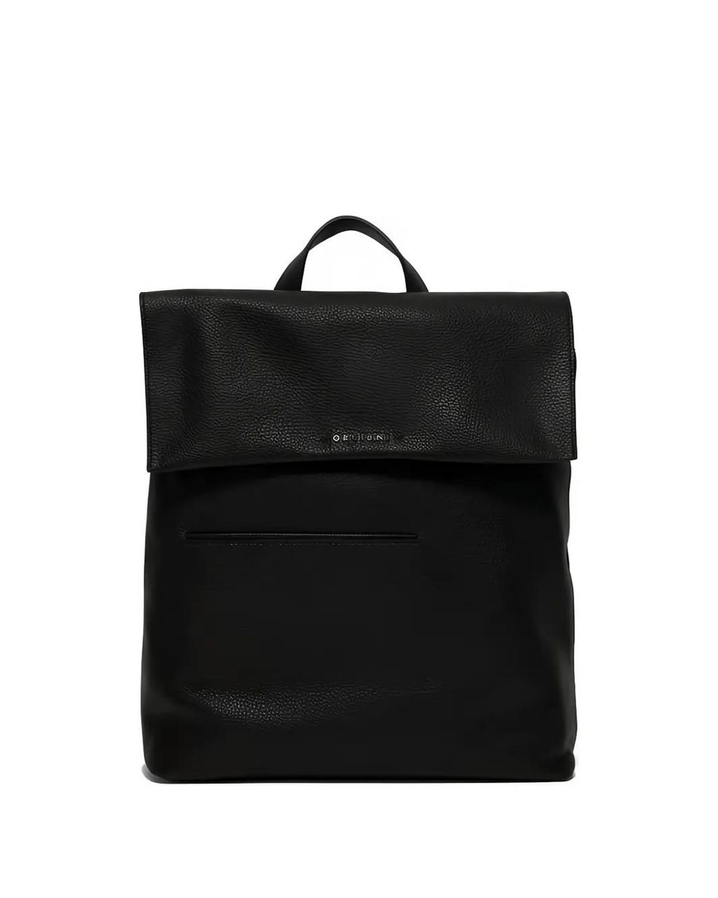 Orciani Black Active Micron Pebbled Leather Backpack for men