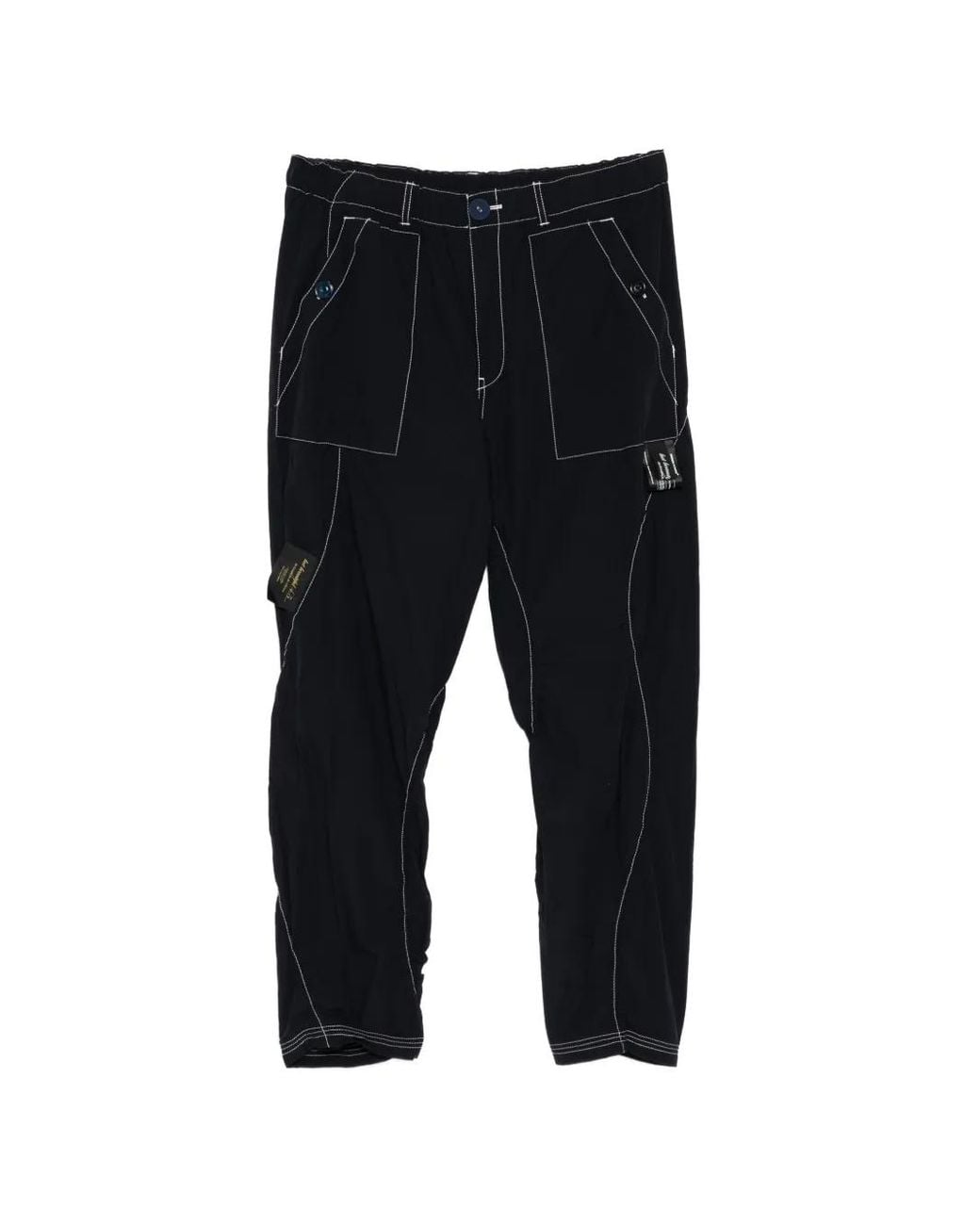 Undercover Black Contrast-Stitch Cargo Pants for men