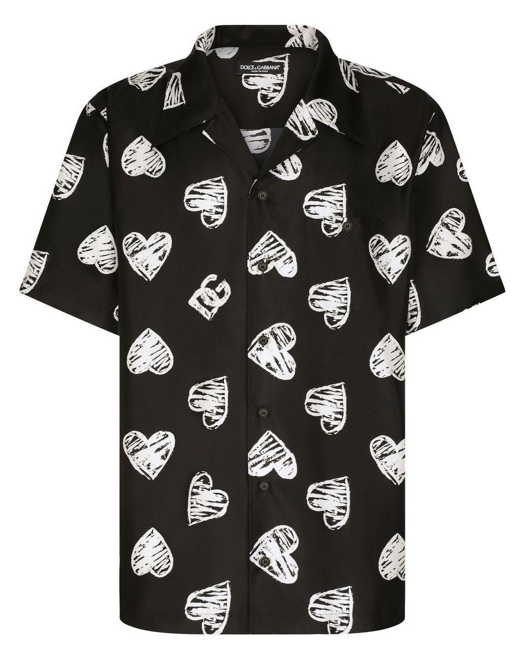 Camisa con motivo de corazones Dolce Gabbana de hombre de color