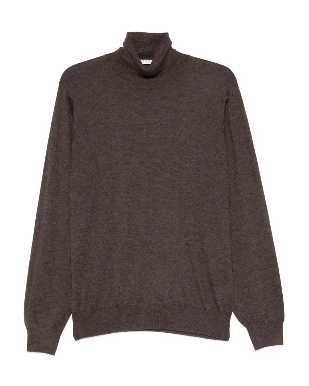 Brunello Cucinelli Brown Roll-Neck Sweater for men