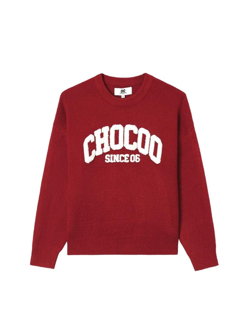 Chocoolate Red Logo-Patch Crew-Neck Sweater