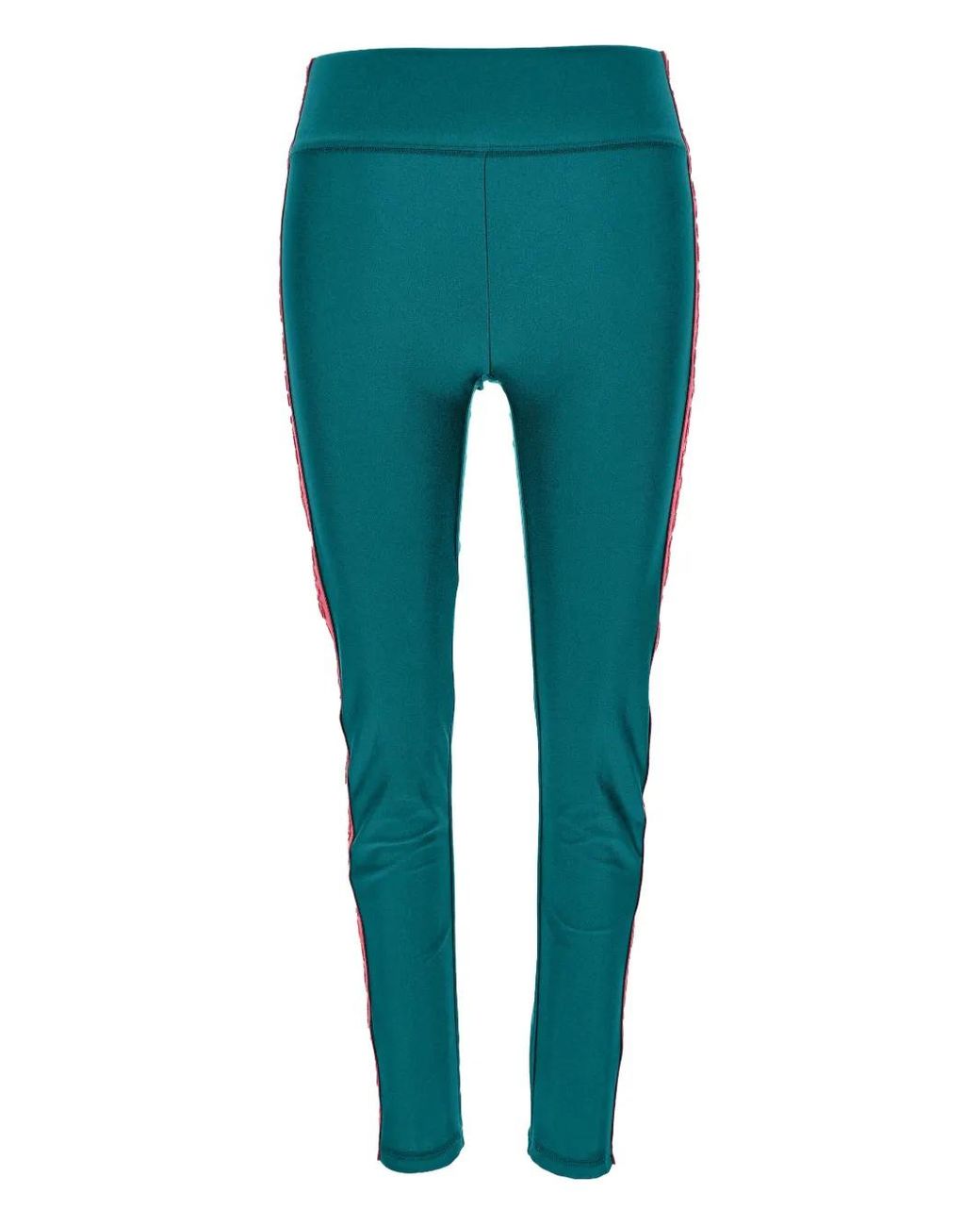 Versace Jeans Couture Green Embossed-Logo Leggings