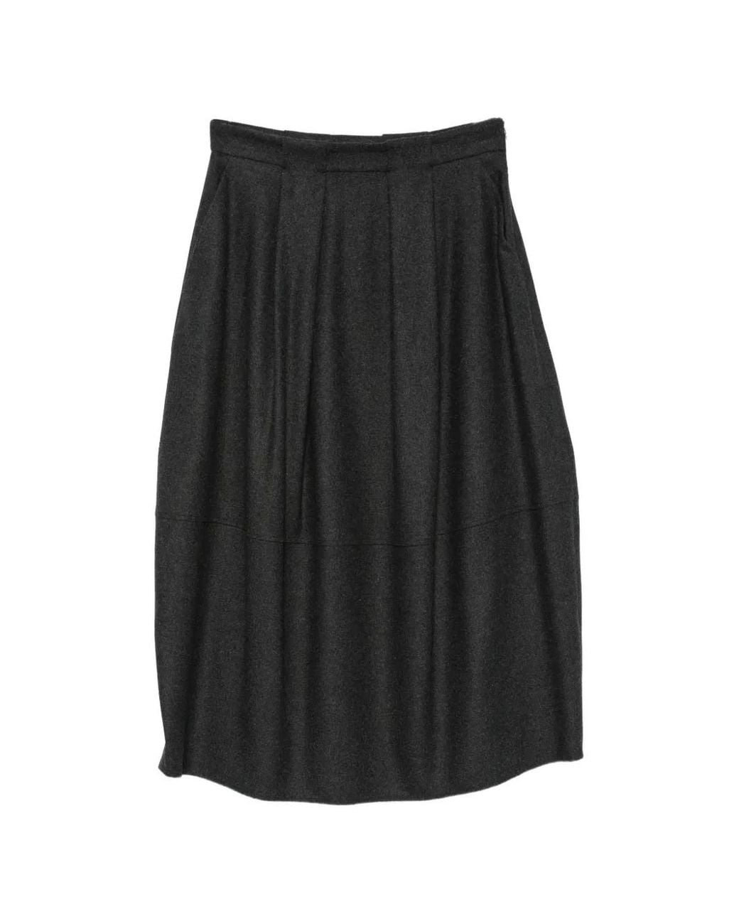 Antonelli Black Pleated-Detail Maxi Skirt