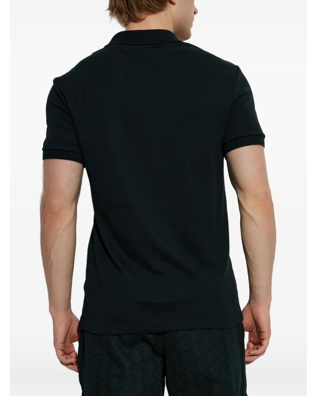 Lacoste Black Logo-Patch Polo Shirt for men