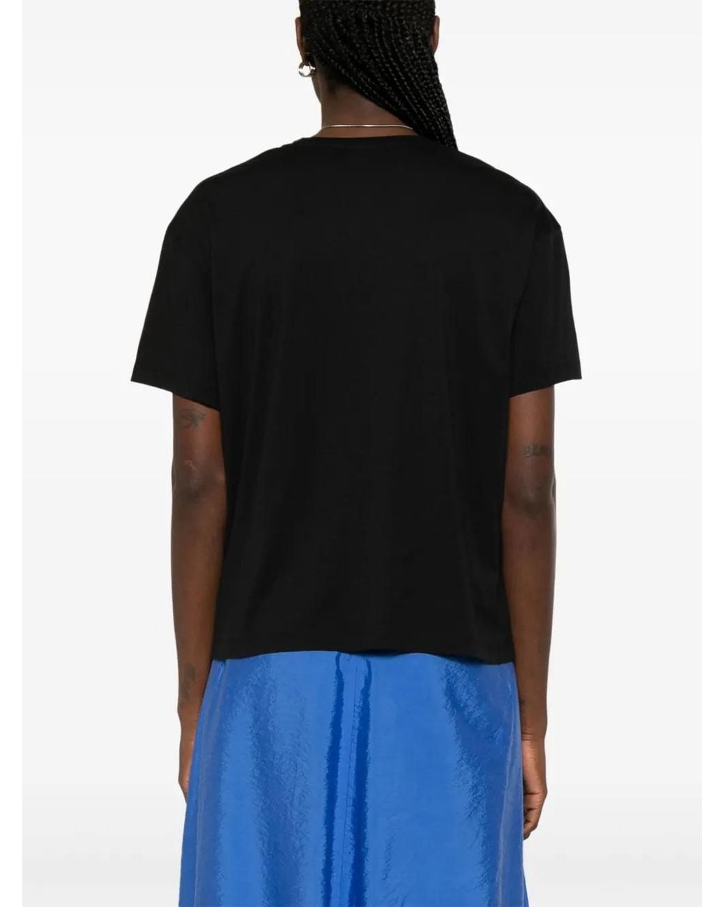 Totême Black Cotton Blend T-Shirt