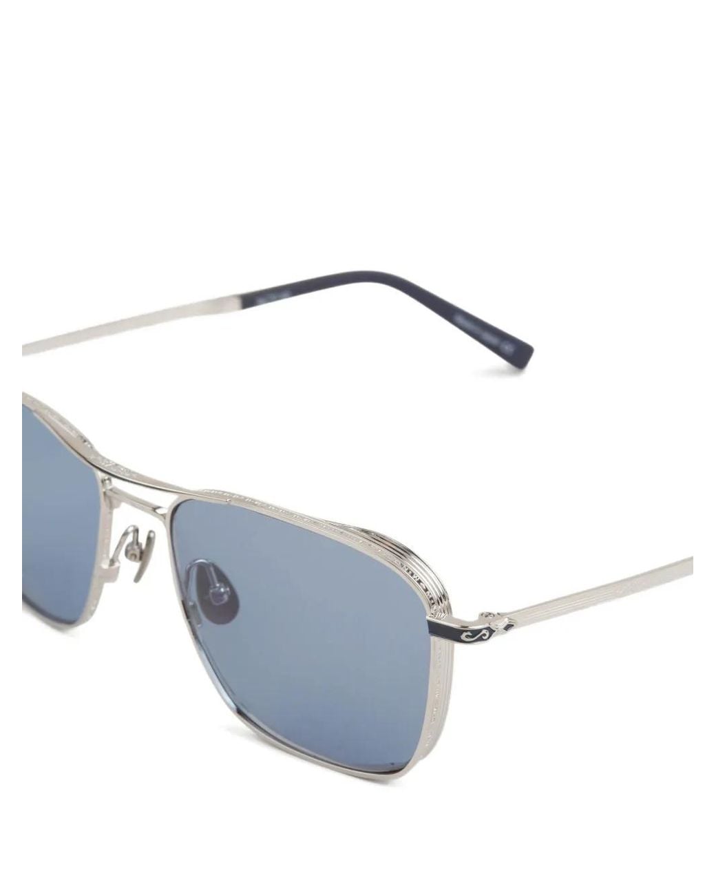 Matsuda Blue Engraved Double-Bridge Sunglasses for men