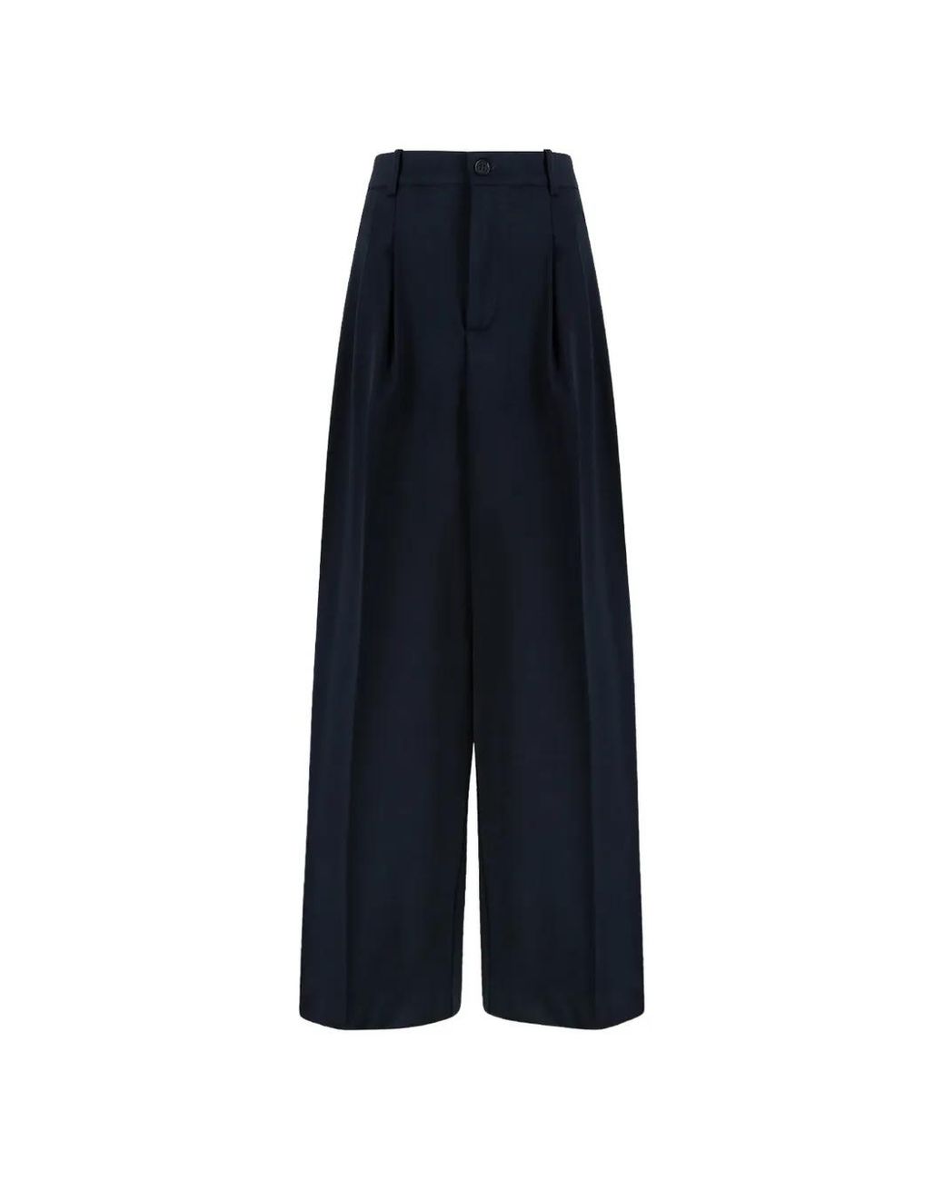 P.A.R.O.S.H. Blue Pleated Wide-Leg Trousers