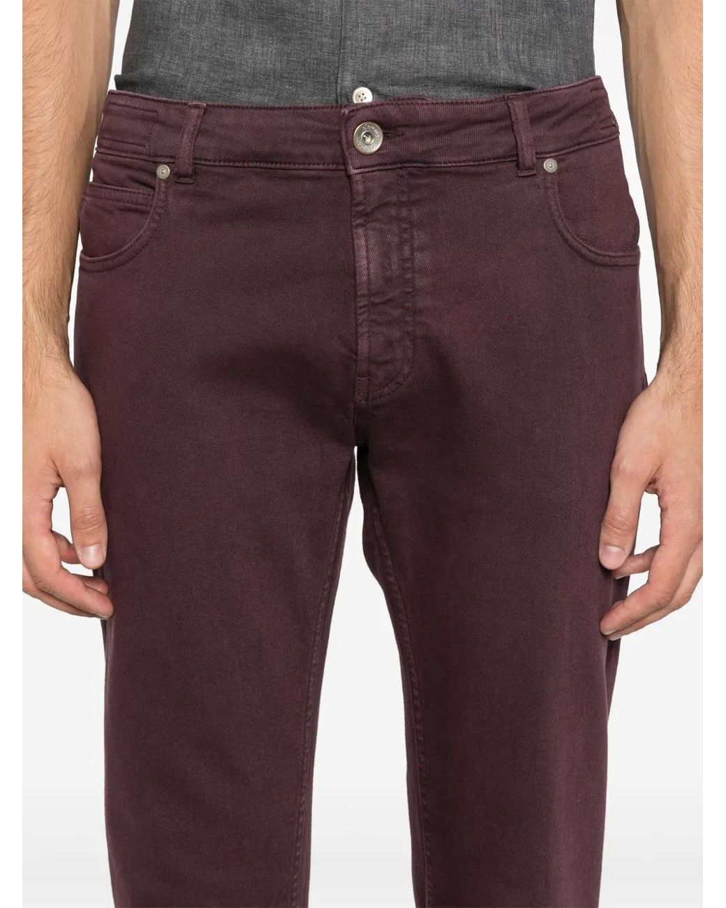 Eleventy Red Slim-Cut Jeans for men