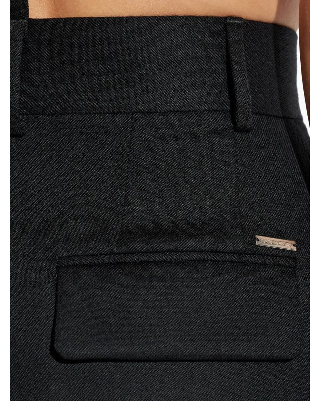 DSquared² Blue Logo-Plaque Trousers