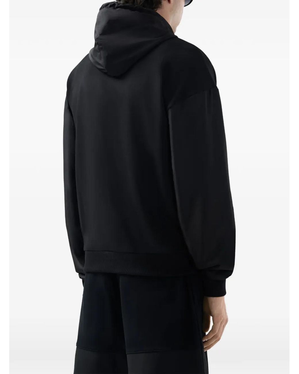 Gcds Black Logo-Detail Zip-Up Cotton Hoodie for men
