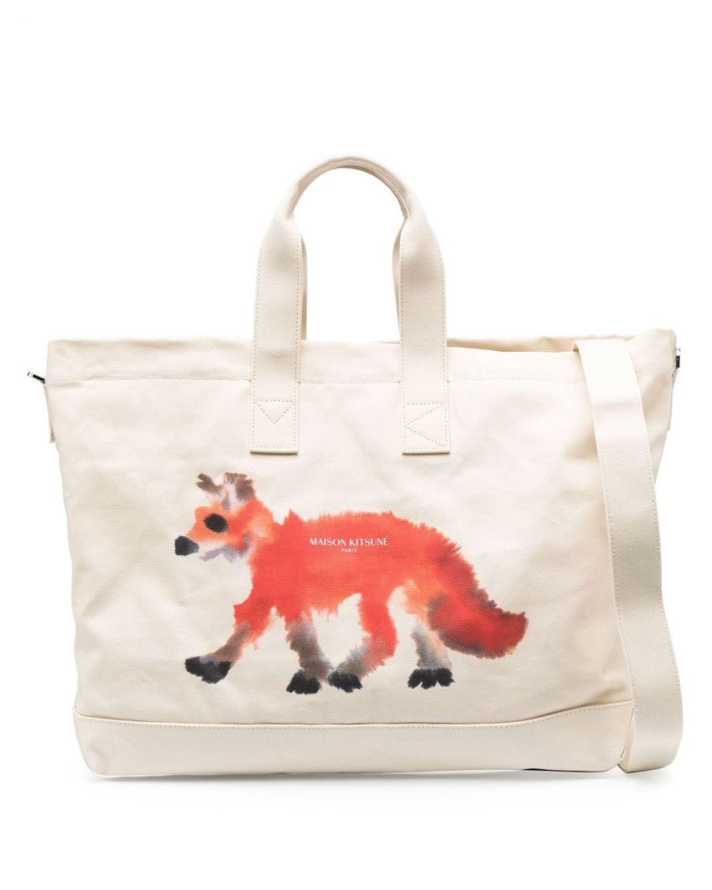 Maison Kitsuné X Rop Van Mierlo Fox-print Tote Bag in Pink | Lyst UK