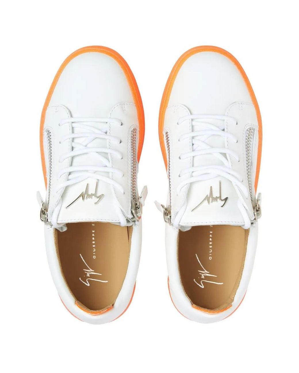 Giuseppe Zanotti Orange Gail Contrast-Sole Sneakers