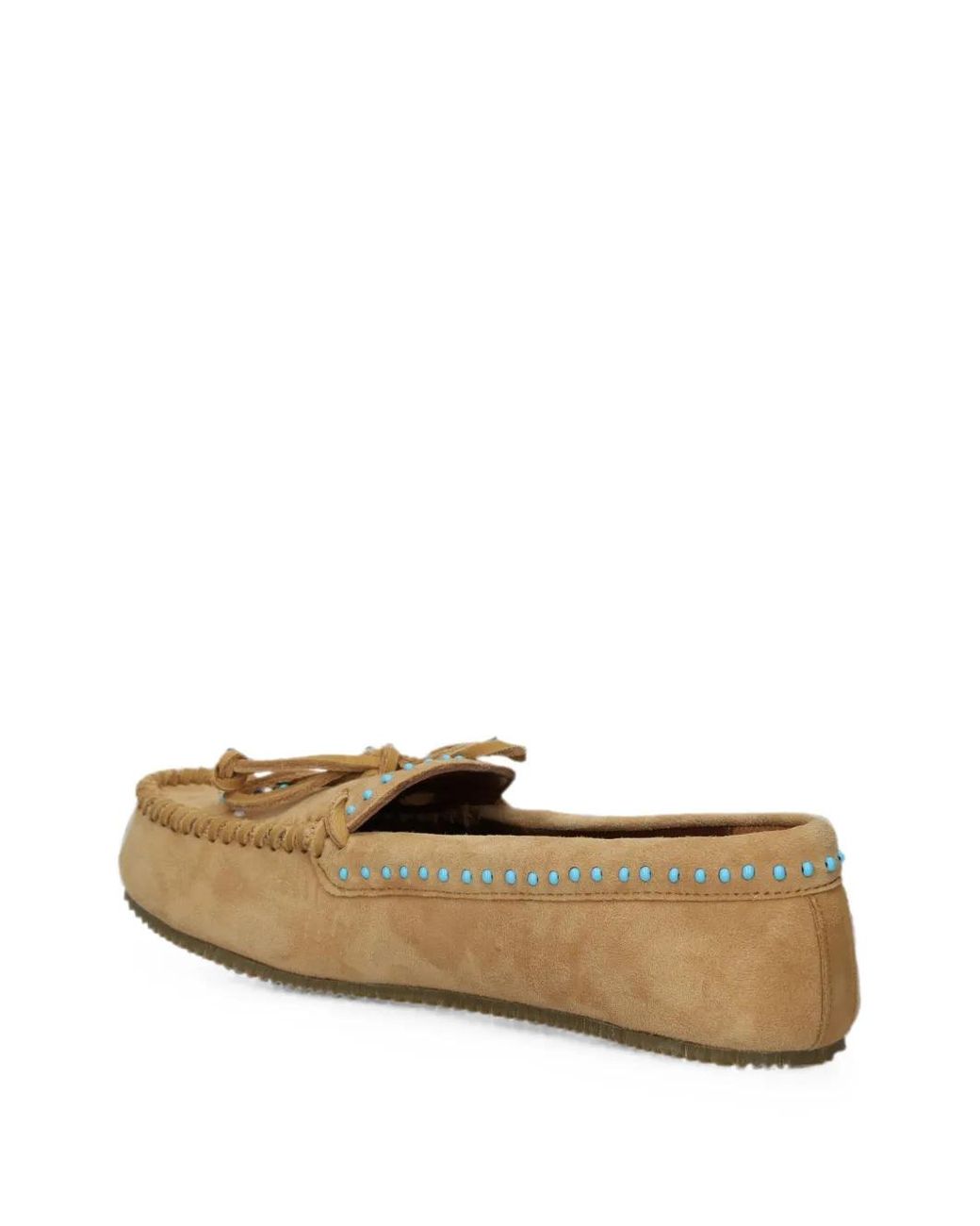 De Siena Shoes White Bead-Embellished Leather Loafers